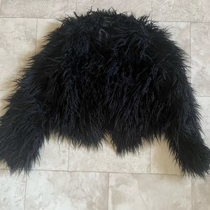 Cropped fur coat